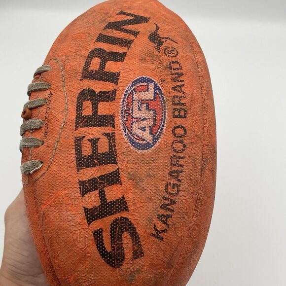 Vintage SHERRIN AFL Genuine Australian Leather Football Kangaroo Brand Size 4 - Picture 9 of 16